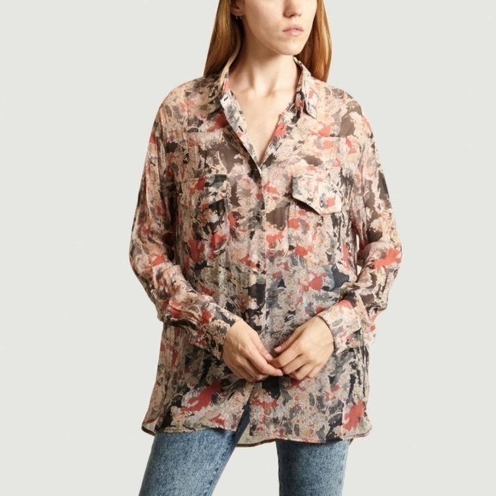 IRO PARIS BLAZE BUTTON FRONT SHIRT SIZE 36